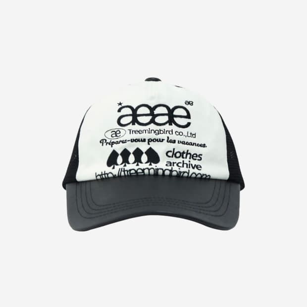 aeae x 트리밍버드 웹 로고 메쉬 캡 화이트
