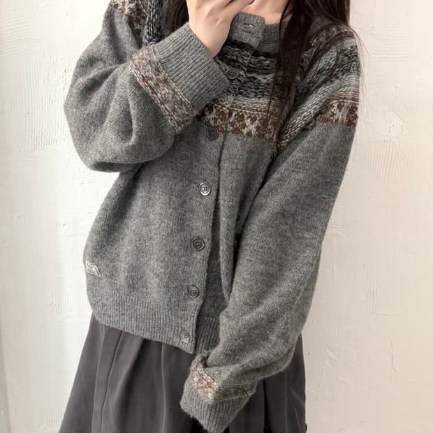 Satur 새터 노르딕 리버스 니트 가디건