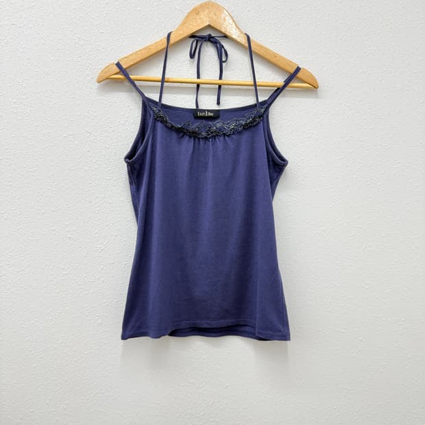 빈티지 EAST BOY 바이올렛 레이스 리본 슬리브리스