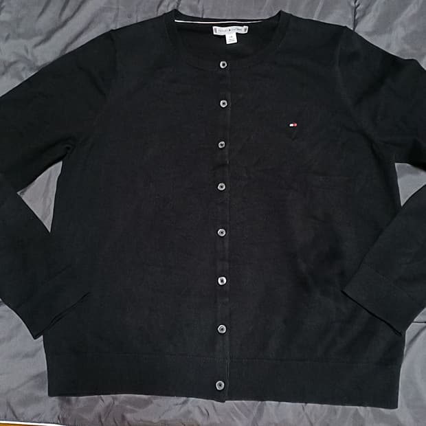 타미힐피거 얇은니트가디건 100 여성77 가슴52 기장60