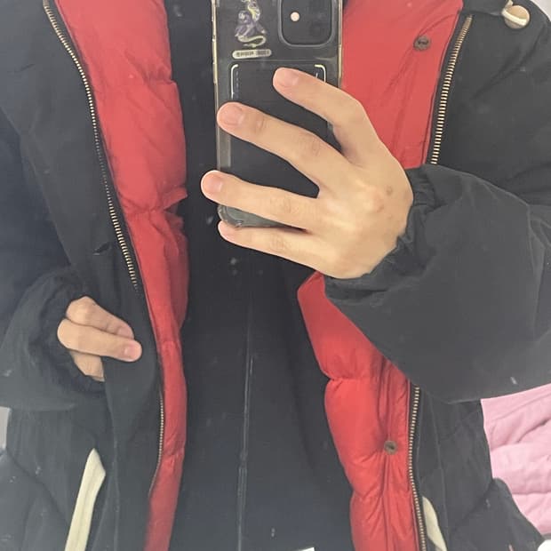 나이젤카본 에베레스트 파카 패딩 블랙 오렌지 54 사이즈