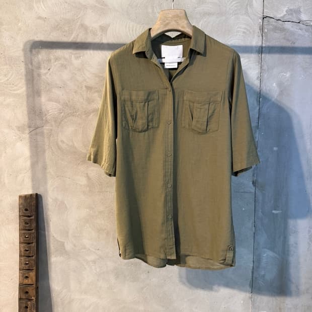 화이트 마운티어링 리넨 셔츠 55