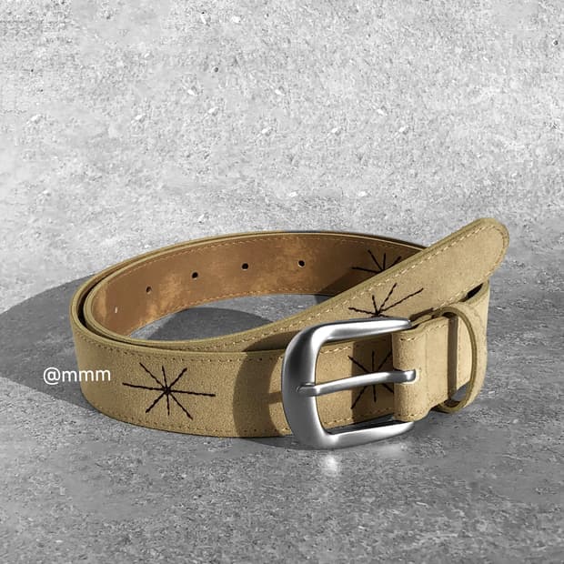 [Unisex] 스웨이드 별빛 자수 벨트 3컬러