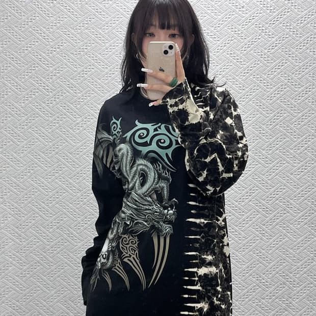 SURVIVORS 올드스쿨 펑크 고딕 롱슬리브 L C10957