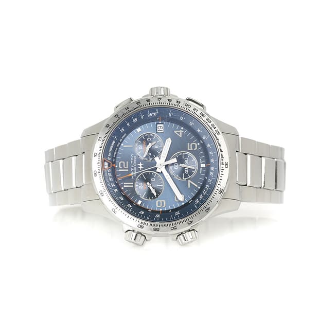 해밀턴 카키 에비에이션 워치 X-Wind GMT 크로노그래프 시계 H77