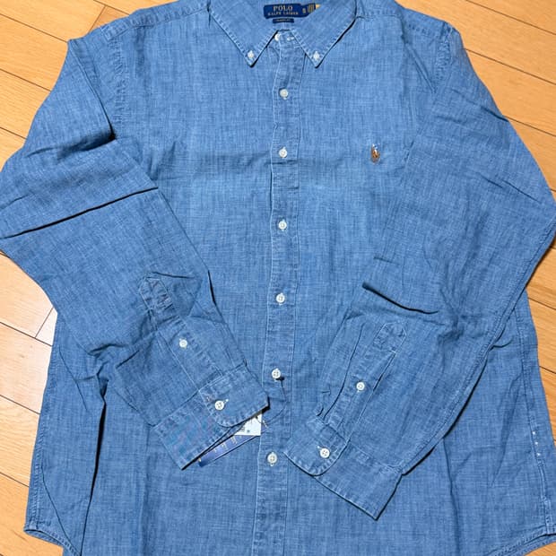 [QR 정품 인증] 폴로 랄프로렌 남성 데님 샴브레이셔츠 새상품