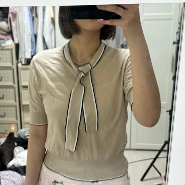 존스메들리 베이지 리본 니트 S