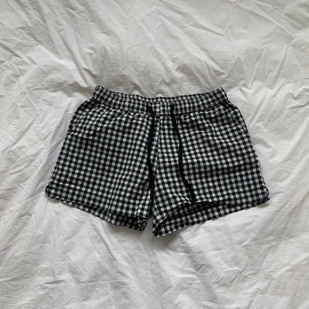 깅엄 체크 쇼츠