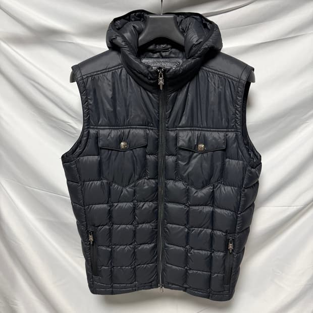 [S+급/S] 크롬하츠 패디드 후드 패딩조끼 블랙