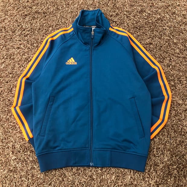 아디다스 져지 블루 오렌지 트랙 자켓