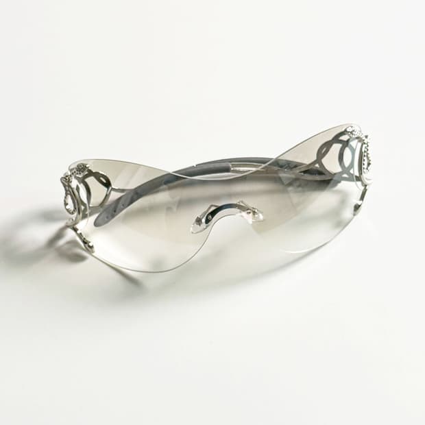 실버 스퀘어 클리어 고글 프레임 빈티지 선글라스