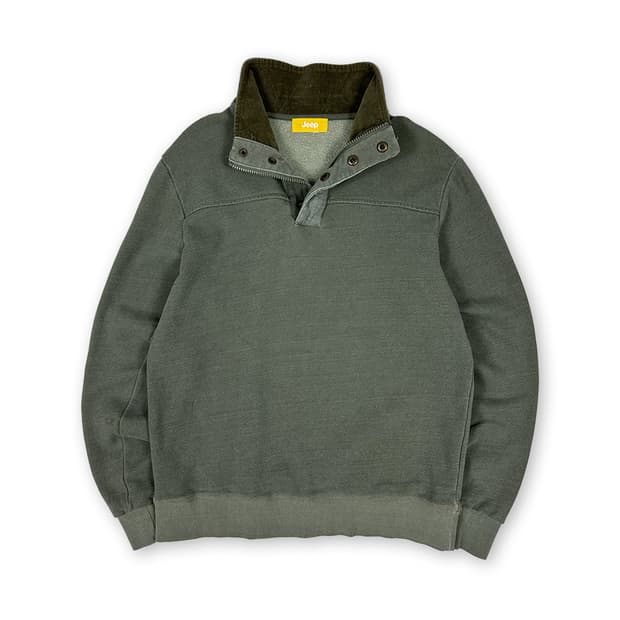 JEEP 카키 반집업 맨투맨