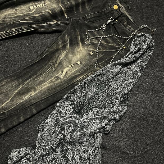 Silk punk gothic scarf