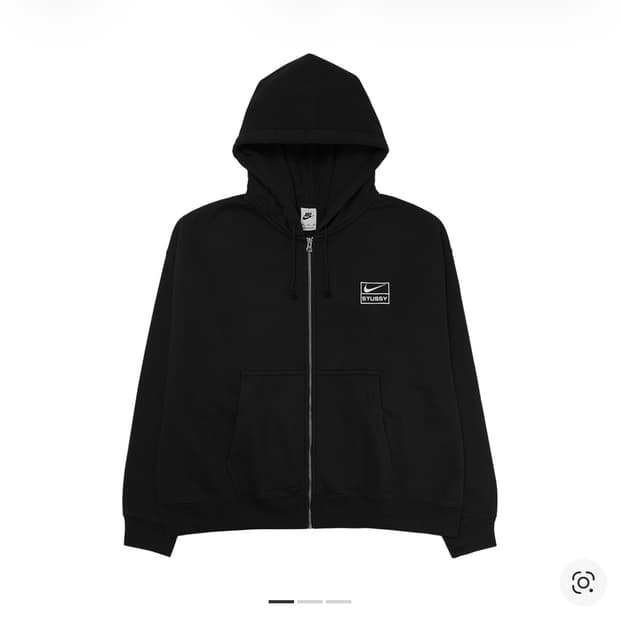 나이키 x 스투시 풀 집 워시드 플리스 후드 블랙