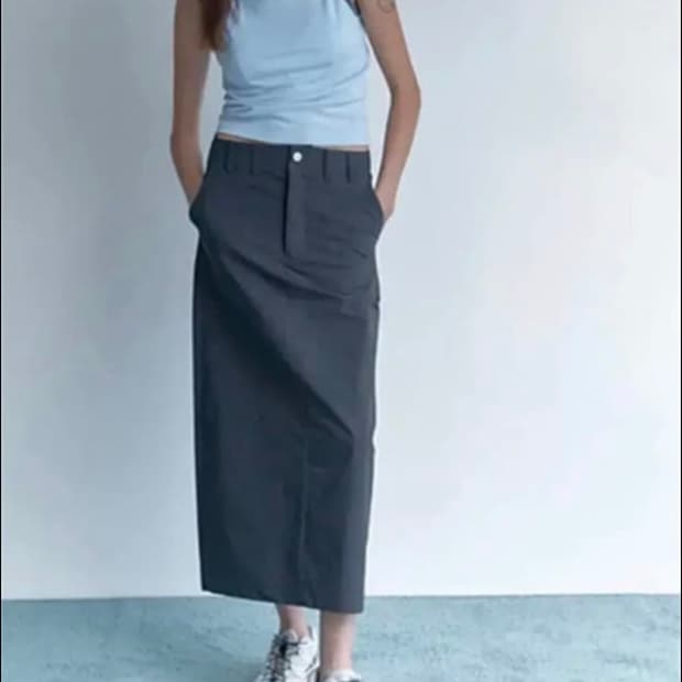 로우클래식 페이퍼 롱 스커트 s