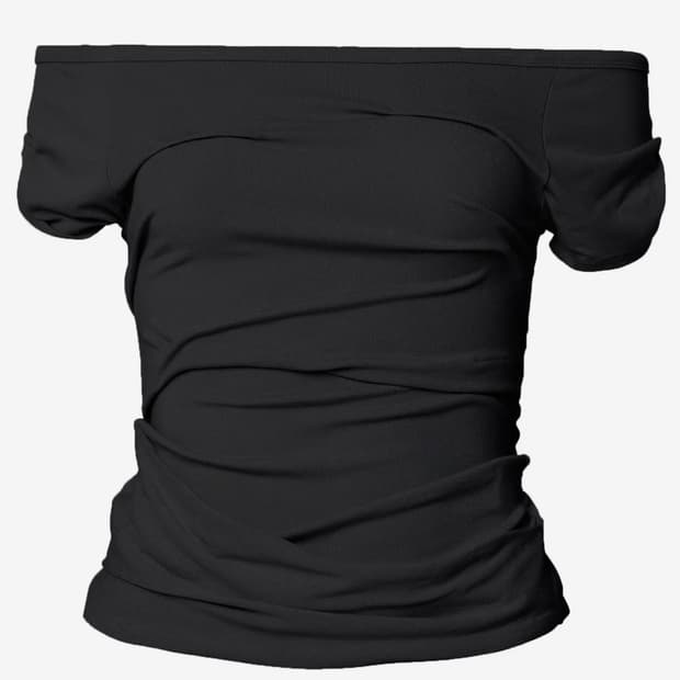 플레어업 Draped Top (black)