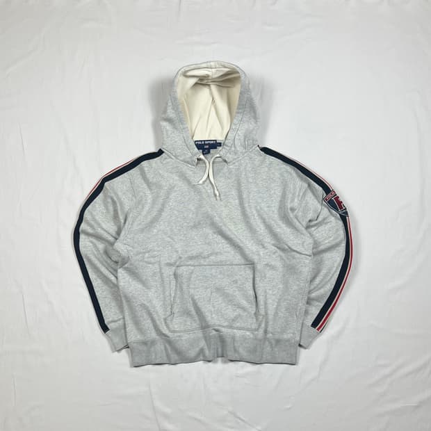 90‘s 폴로스포츠 polo sport p 로고 쉴드 패치 후드티