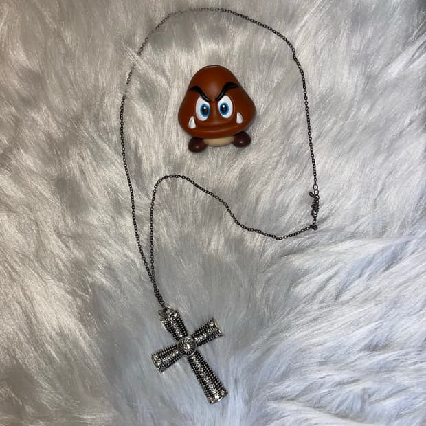 왕큰십자가 펑크목걸링