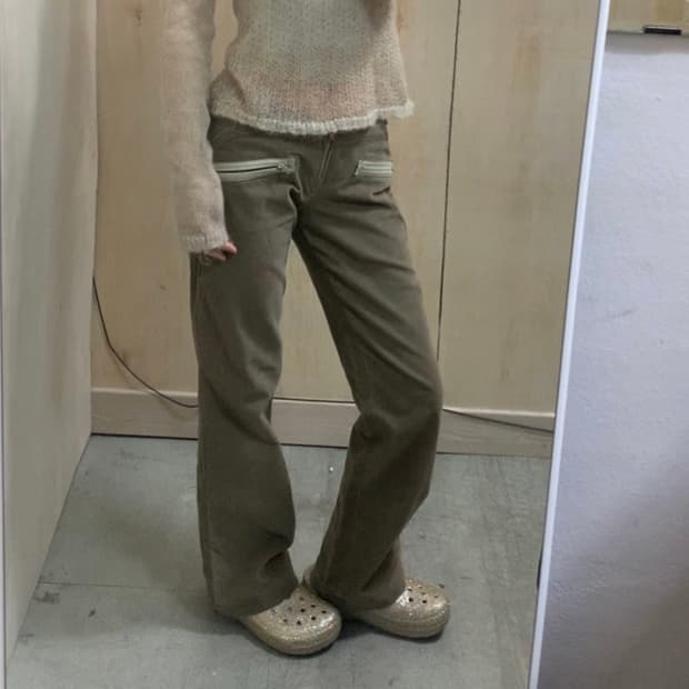 [직수입] 빈티지 코듀로이 트라우저 카키 브라운