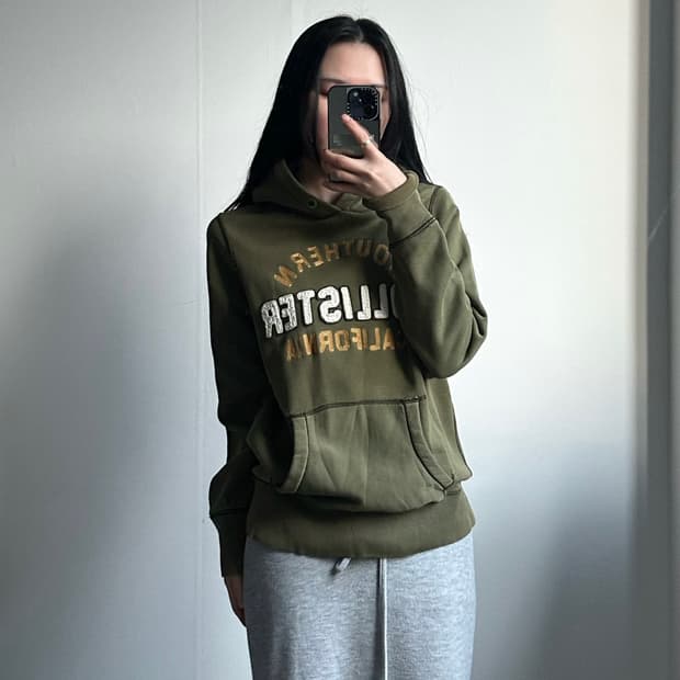 홀리스터 y2k 와투케 카키 후드티