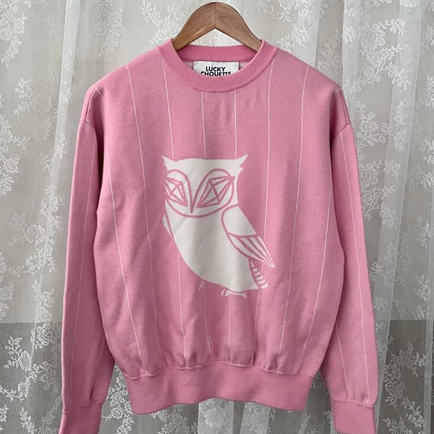 F) 럭키슈에뜨 스트라이프 니트 핑크