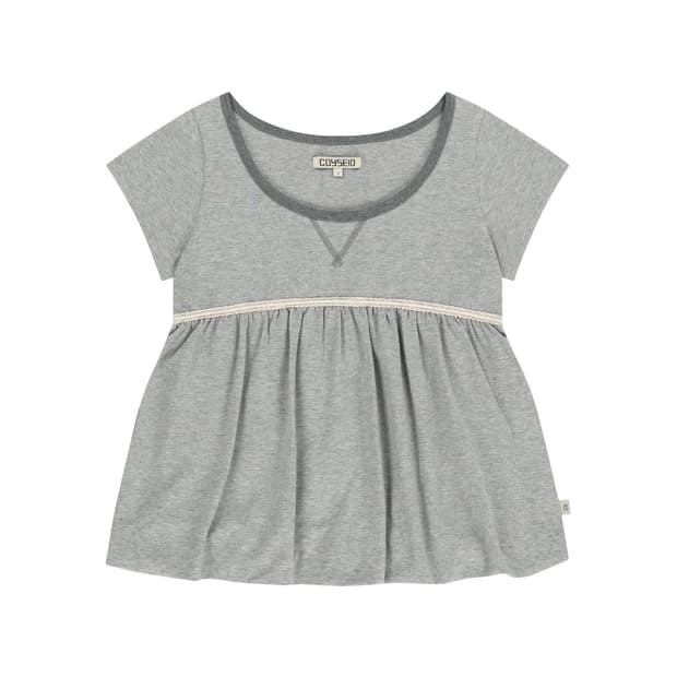 코이세이오 LACE BALLOON T-SHIRT MELANGE GREY