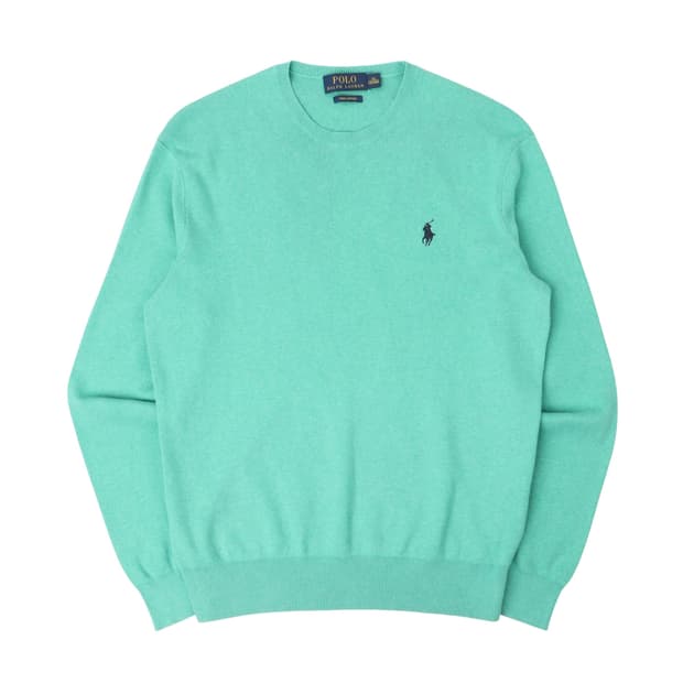 폴로 랄프로렌 민트 피마코튼 라운드 니트