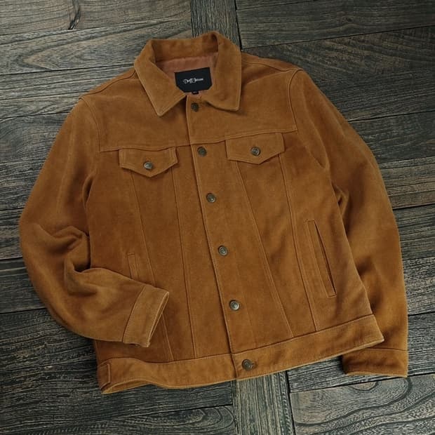 [도프제이슨] 리얼 카우 하이드 소가죽 스웨이드 트러커 자켓 M18707