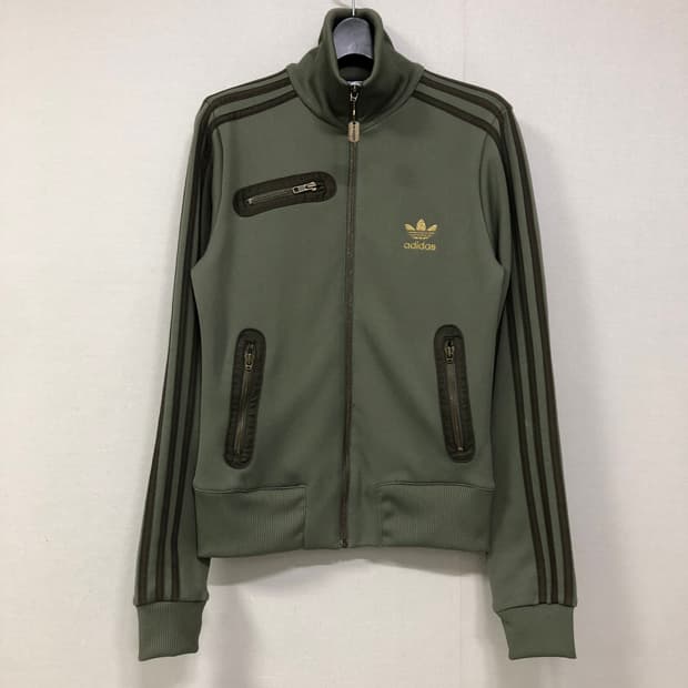 아디다스 여성 딱붙핏 황금 구 파이어버드 밀리터리 트랙탑 져지 _ 카키