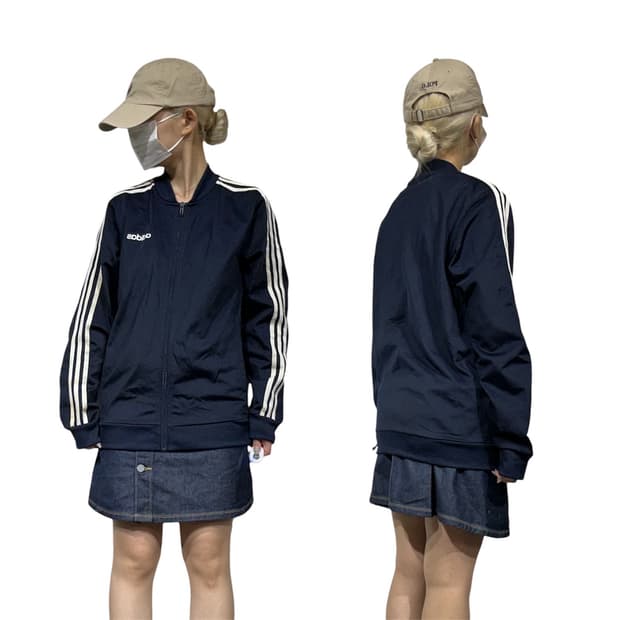 아디다스 네이비 화이트 삼선 트랙탑 져지 M