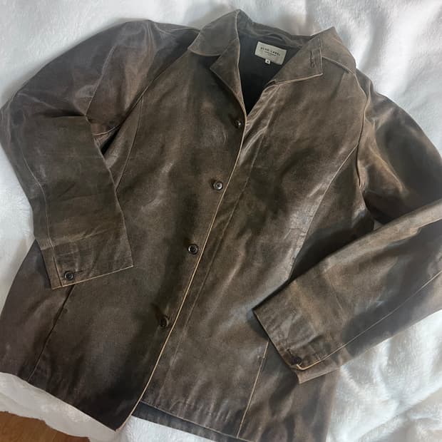 일본 빈티지 레더 블레이저 자켓