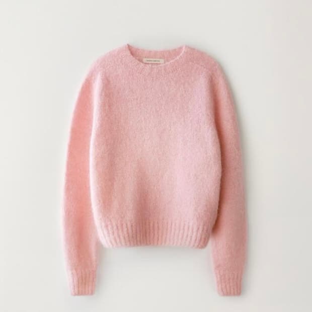 낫띵리튼 Alpaca pullover sweater (Baby pink)