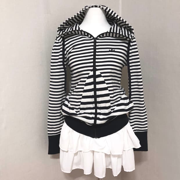 아디다스 스트라이프 후드집업 M