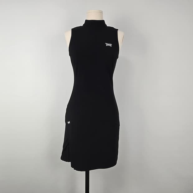 0830 PXG 블랙 플리츠 민소매 골프 원피스s