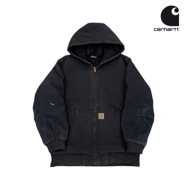 칼하트 J130 덕액티브 후드 워크자켓 블랙