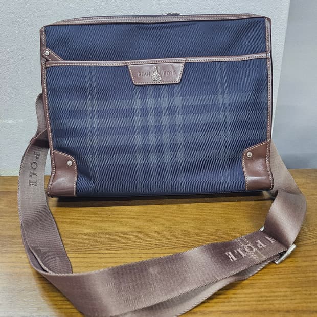 빈폴 남성 체크 크로스백 서류가방