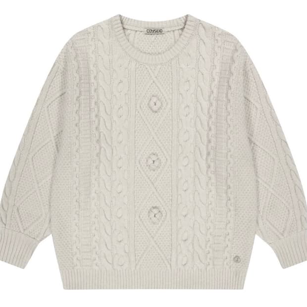 코이세이오 폼폼 케이블 니트 아이보리