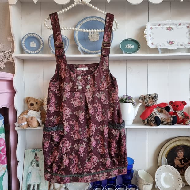 axes femme(악시즈팜므) 로즈 플로럴 서스펜더 원피스