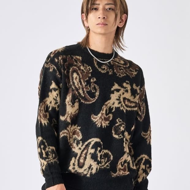 저널스탠다드 페이즐리 크루넥  니트 M