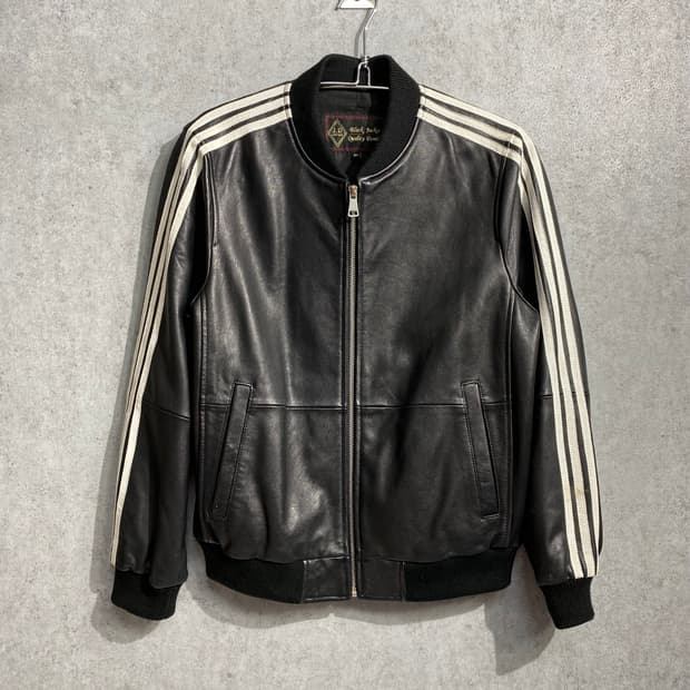 [M] Vintage 빈티지 3스트라이프 램스킨 레더자켓