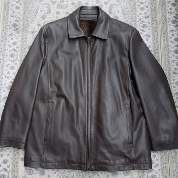 제일모직 브라운 양가죽자켓 (내피토끼털) (내피분리됨) 95