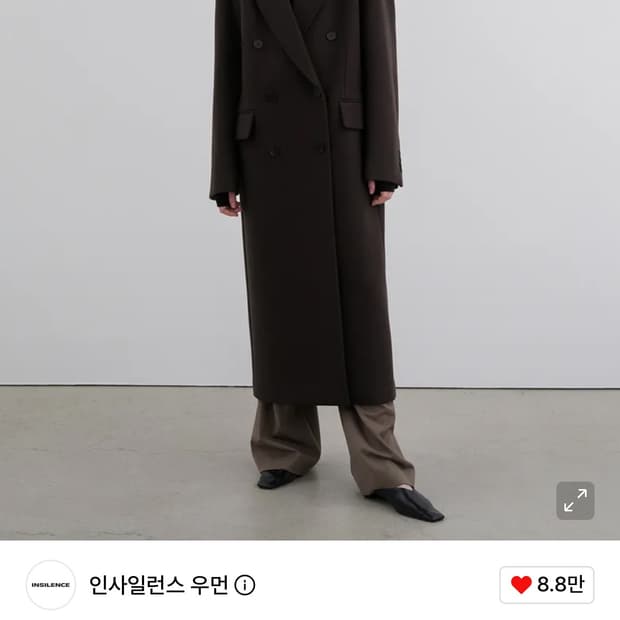 인사일런스우먼 캐시미어 더블코트 다크브라운