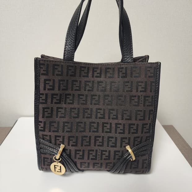 펜디 FF로고 브라운 미니 토트백 