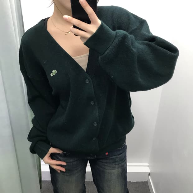 라코스테 그린 가디건