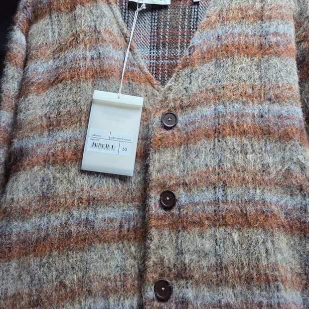 아워레가시 모헤어 가디건 어멘트 체크 새상품