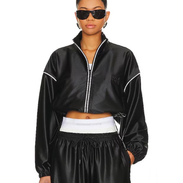 알렉산더왕 새틴 저지 크롭 트랙 자켓