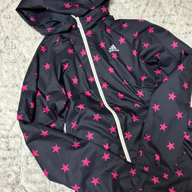 아디다스 빈티지 별 패턴 바람막이