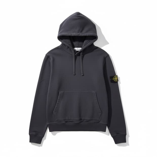 스톤아일랜드 정품 코튼 플리스 후드 스웨트 셔츠L