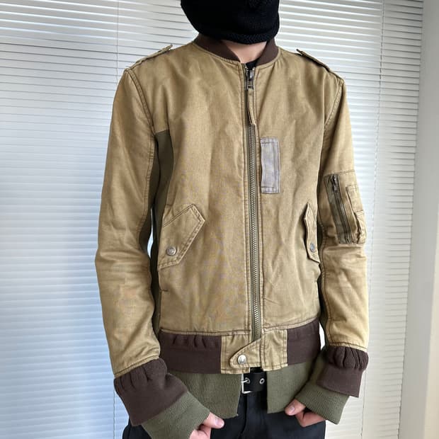 미하라 야스히로 레이어드 슬리브 봄버 자켓