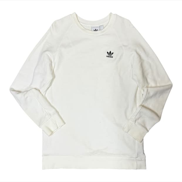  (바배) 아디다스 화이트 트레포일 맨투맨